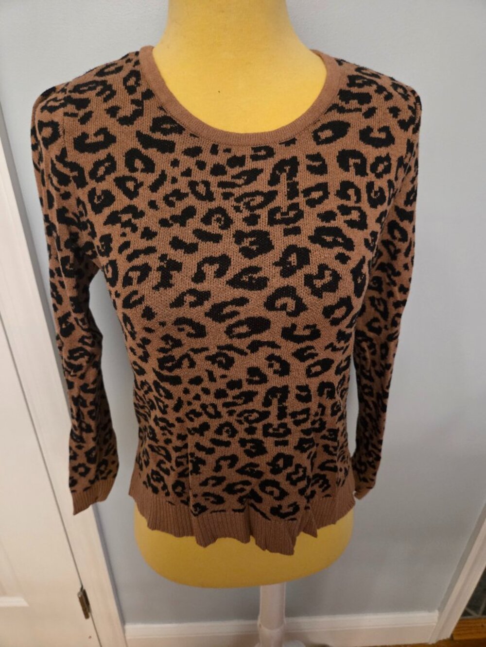 BCX Leopard Print Pullover Sweater